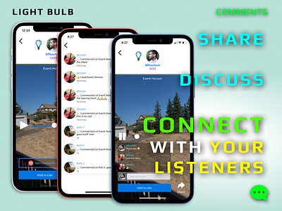 Commenting Feature App Release app comment commenting feature flat ios lightbulb like mobile notification record social