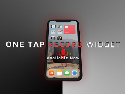 One tap record widget black guitar ios ios widget mobile music piano record red sound wave white widget