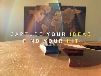 Capture your ideas find your hit app copy guitar head copy header headline lightbulb mobile music og recording sem seo slogan