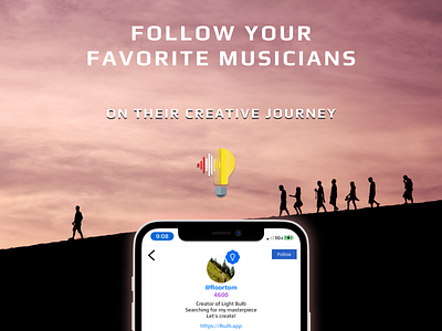 Follow Your Favorite Musicians app follow followers guitar lbulb light bulb musicians profile recording social user