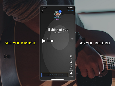Music visualizer release app black figma gray grey guitar music new music original profile recording share user visualizer