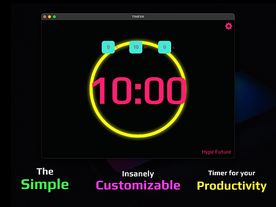 Timeva Hype Future Theme customize green mindful productivity purple simple time timer yellow
