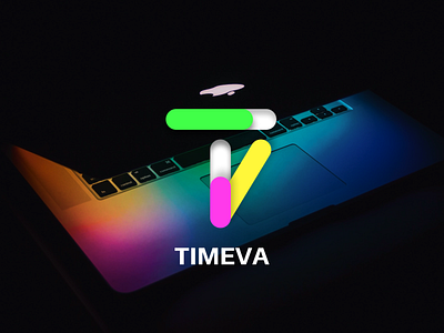Customizable Productivity Timer: TIMEVA app blue branding design desktop green laptop logo narrative purple yellow