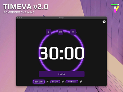 POMODORO CHAINING in Timeva v2 chain clock desktop group ios purple task time time management timer