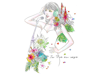 Caricature illustration illustration okinawa plants portrait portrait art singer tropical