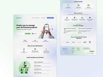 Gromo Home page (redesign) app gromo illustration insurance investment ui investments typography ui user interface ux web design