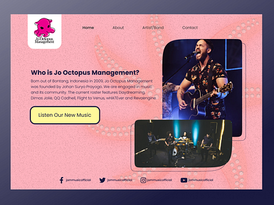 Music Company Landing Page graphic design landing page music music company ui ui designer uiux user interface
