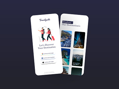 Travelguide application animation app design flat illustration illustrator logo ui ux website