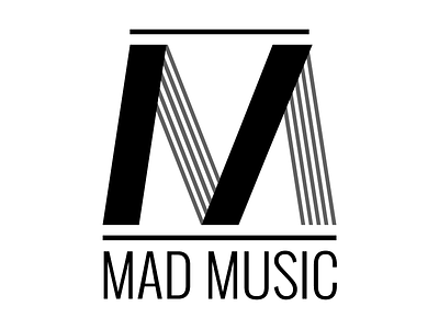 Madmusic Logo black and white classic logo monochrome music label trademark