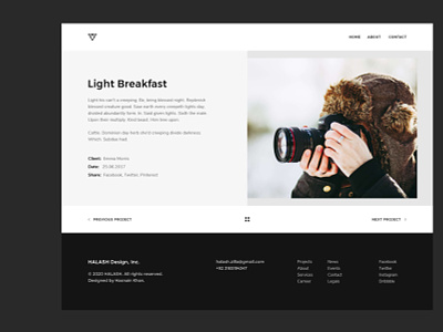 Light Breakfast | Portfolio Website | HALASH cv design designer designer portfolio landingpage minimalist onepage poland typography ui uiux web webdesign webdesigner website wordpress