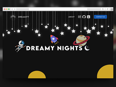 DREAMY NIGHTS | UI DESIGN | HALASH branding design designer homepage inspirational landing design landingpage minimal music pakistan ui web website website design