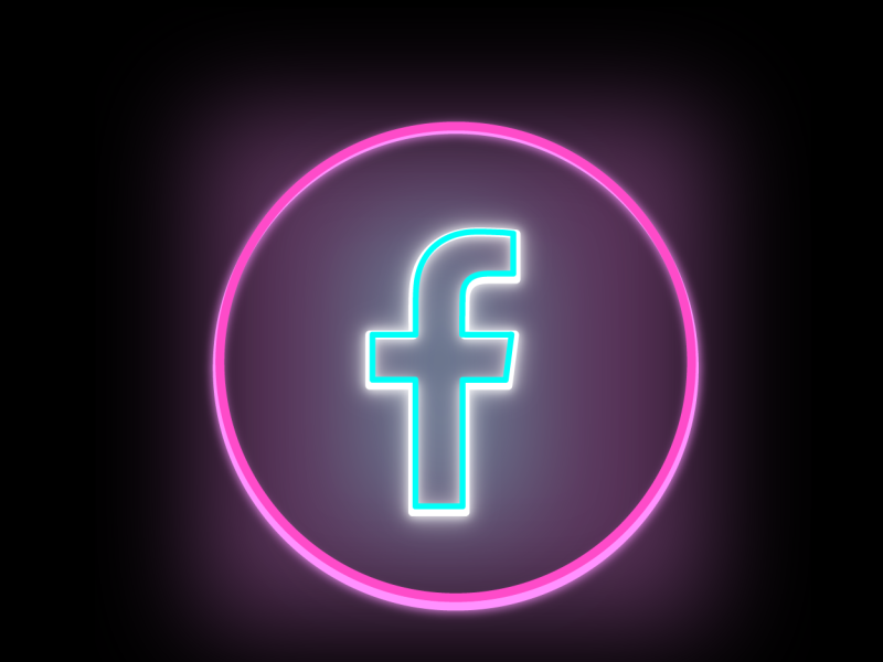 Neon Pink And Cyan Facebook Icon By Moiz Iqbal On Dribbble