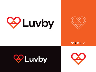 Luvby -love +B+V Logo Design