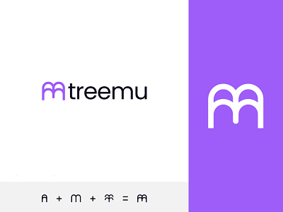 Treemu - Tree + A + M Logo Design a agency appsicon best logo designer brand branding communication creative logo design dribble logo type m mark minimal modern nature simple tree treemu trees