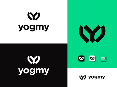 Yogmy Logo Design agency brand identity branding chill creative design fitness helth illustration leaf lettery logos mark meditation nature playful simple yoga yoga logo young