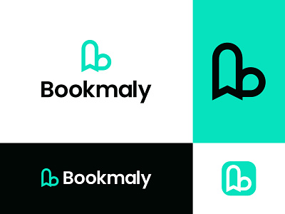 Bookmaly Logo Design -bookmark +drop - Letter B