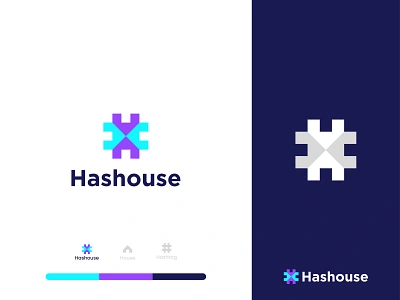 Hashouse Logo Design brand identity branding character creative design grid hash hashtag hashtag hashtag social mediea home house housing idea idenity logo logo mark saymble icon number realestate service simple