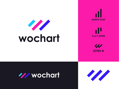 Wochart Logo Design agency brand branding chart chat creative graph growth icon identity logo mark marketing minimal modern negative space pattern performance simple w