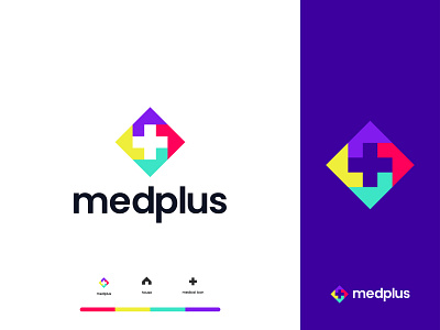 Medplus Logo Design brand branding clever colorful concept cross dentistry health icon logos logotype mark media medical logo medicine minimal pharma pharmacy plus simple