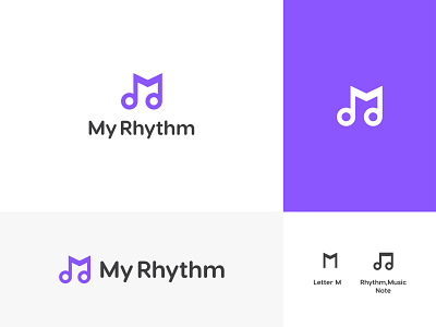 My Rhythm Logo Design audio brand identity branding concept dance design event facebook flat lettermark logo minimal music note rhythm show sound symbol techno vector