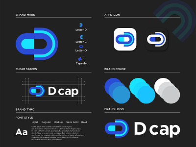 D cap Logo Design branding capsule company concept creative doctors health icon illustrations initial letter d logo logo idea logo mark mark medical medicine modern monogram pharmacy