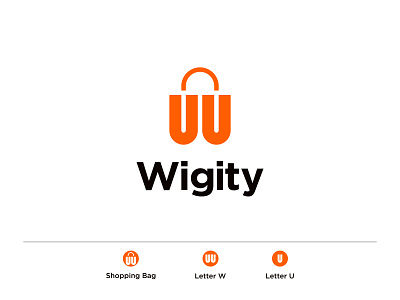 Wigityy Logo Design bag branding clean concept creative girls happyness logos mark minimal modern people price shapes shopping bag simple smart symbol tag women