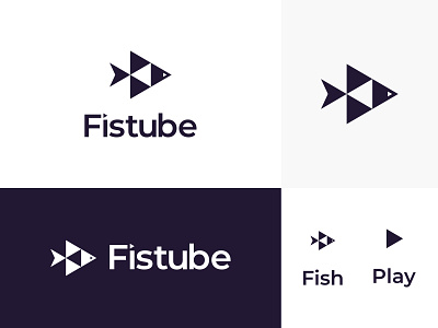 Fistube Logo Mark. app icon designers brand identity branding color concept design film fish logo for sale icon logo design logo mark logos logotype minimal modern logo music logo design play logo product logo video logo