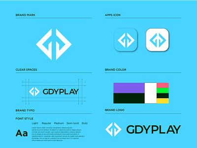 GDYPLAY Logo Mark abcdefghijklmn abstract alphabet logo brand identity branding concept logo designer logos mark media logo minimal modern logos music opqrstuvwxyz play logo player playfull popular logo symbol video logo