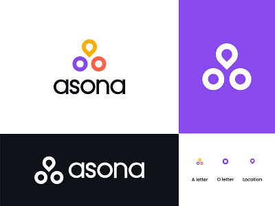 asona logo mark brand brand identity branding challenge colorful company logo concept creative design flat icon lettermark location logos logotype minimal modern monogram simple vector