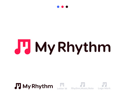 My Rhythm Logo Design brand brand identity branding creative logo icon illustration logo logo design m letter minimal monogram music music logo note play song sound soundwave symbol typography