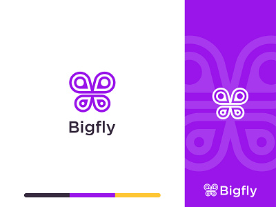Bigfly Logo Mark b letter brand identity branding butterfly daw design flat freedom icon illustration location logo logo a day logotype mark minimalist simple ui website