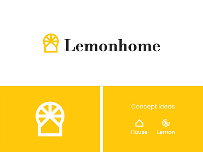 Lemonhome Logo brand branding branding agency flat house icon identity identity design illustration lemon logo logo design logo grid logotype minimal modern podcasts simple visuals yellow