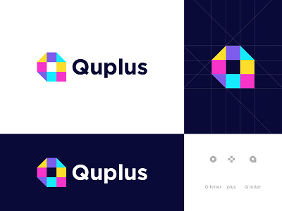Q + Plus Logo Design