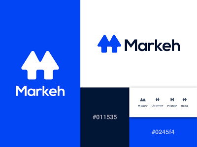 Markeh Logo mark abstrack agency brand identity branding concept constaction creative design portfolio h letter house logo logo design logo designer m letter market modern professional real estate unique up arrow logo