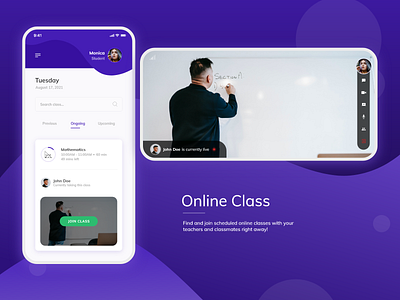 Online class UI concept