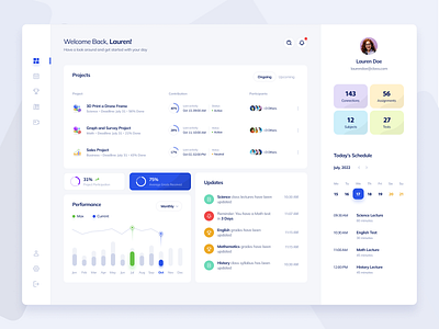 Online Class Dashboard Design by Sakib N on Dribbble