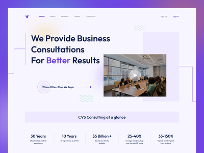 Consulting Agency Landing Page Design app branding button design illustration landing page logo typography ui ux