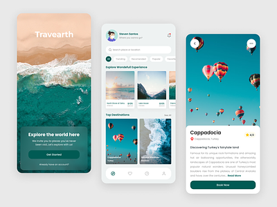 Mobile App - Travearth app apps branding design homepage login login page mobile mobile app travel traveler traveling ui ux