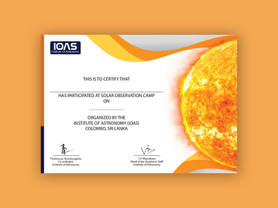 Solar Camp Certificate