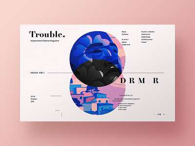 Trouble. - Fashion Magazine Exploration clean design fashion french interface landing page main page promo ui ux web website