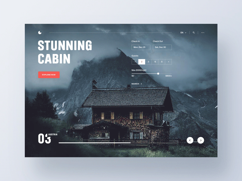 Travel Motion Exploration 🗻 austria clean design header landing page main page nature promo ui ux web website
