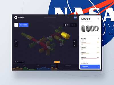 NASA ISS Management Interface 3d animation app cinema4d clean design interaction iss management module nasa space spacex store ui ux web