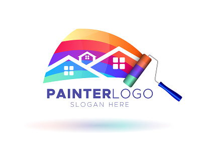 Colorful Painter Logo Design animation app branding design flat icon illustration logo minimal typography
