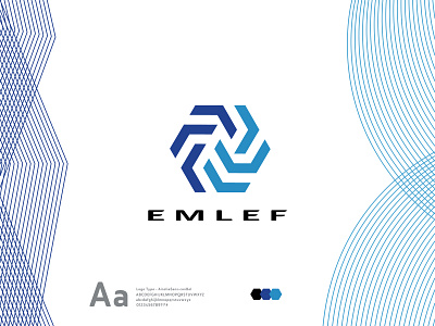 Emlef | Polygonal logo | Hexagon logo | Letter mark logo