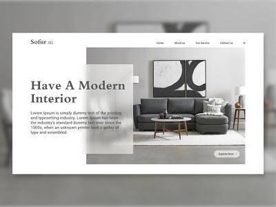 Interior Website home page design design home page design landing page design ui ui design uiux design user experience design user interface design web design website design