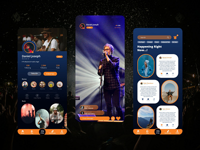 Social Media App Design adobe xd app app design band app concert figma homepage landing page design singer app social app social media app ui design uiux uiux design user experience design user interface design ux design