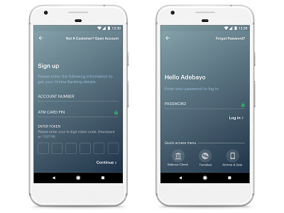 Sign up and Login app banking app login design mobile signup screen