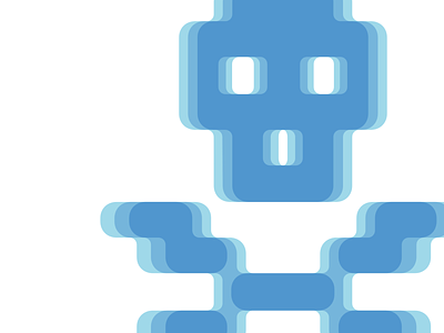 Pixel skull and crossbones