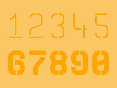 Stenciled digits
