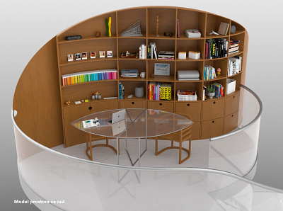 Study / library room architecture interior rendering visualization
